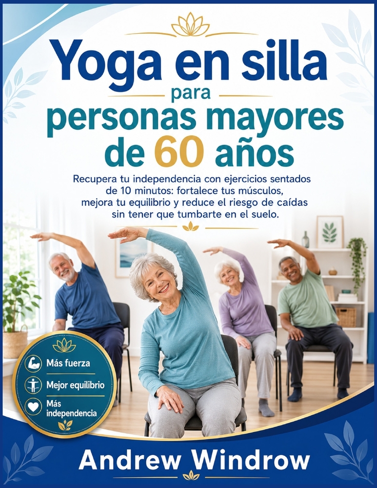 Yoga en silla para personas mayores de 60 años.: Recupera tu independencia con ejercicios sentados de 10 minutos: fortalece tus músculos, mejora tu eq cover