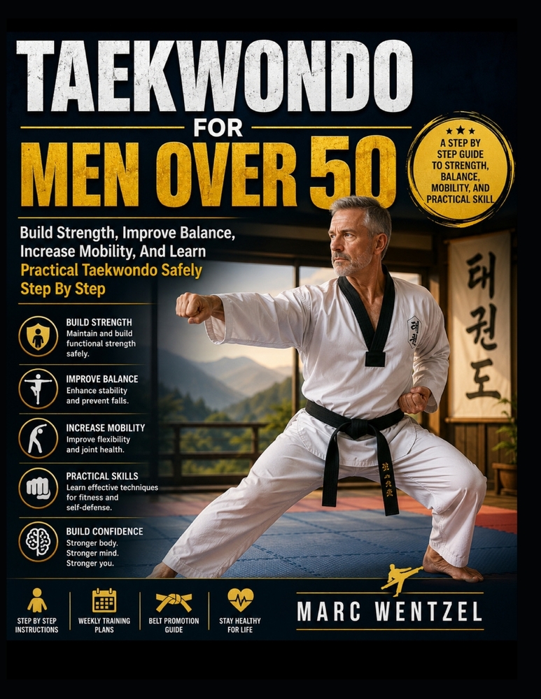 Taekwondo for Men Over 50: Build Strength, Improve Balance, Increase Mobility, And Learn Practical Taekwondo Safely Step By Step cover