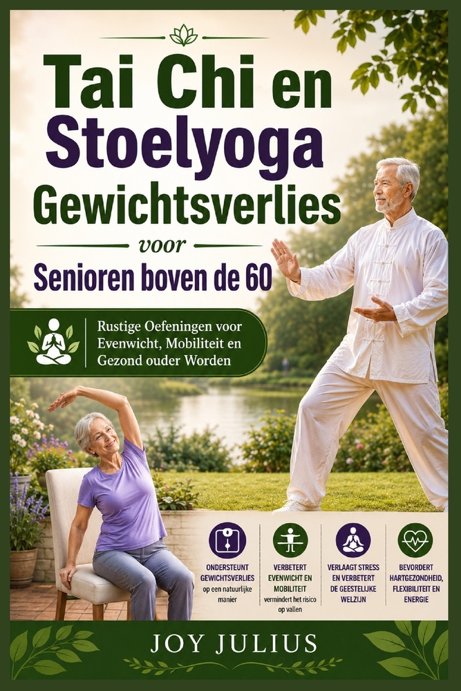Tai Chi en Stoelyoga Gewichtsverlies voor Senioren boven de 60: Rustige Oefeningen voor Evenwicht, Mobiliteit en Gezond ouder Worden cover