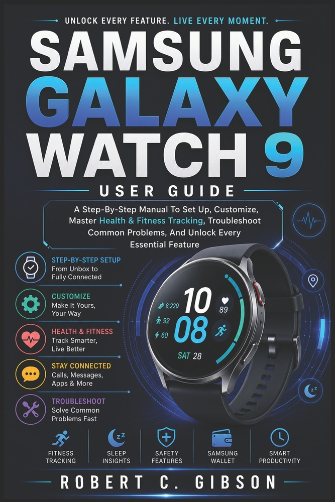 Samsung Galaxy Watch 9 User Guide: A Step-By-Step Manual To Set Up, Customize, Master Health & Fitness Tracking, Troubleshoot Common Problems, And Unl cover