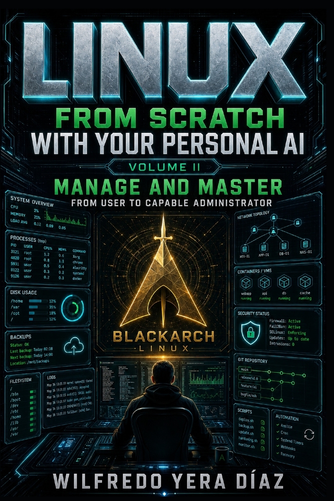 Linux from Scratch with Your Personal AI: Volume II - Manage and Master: From User to Capable Administrator cover