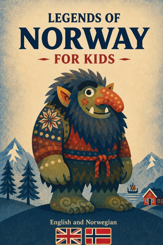 Legends of Norway: Magical Stories and Folk-Art Illustrations for Ages 7-10 - English and Norwegian cover