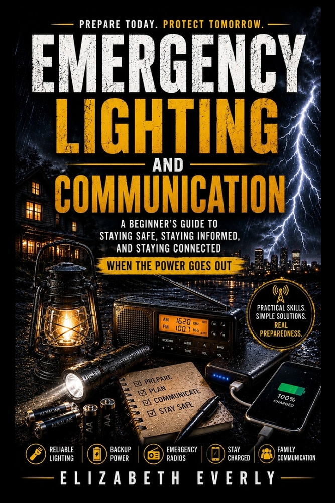Emergency Lighting and Communication: torches, batteries, radios, phone charging. cover