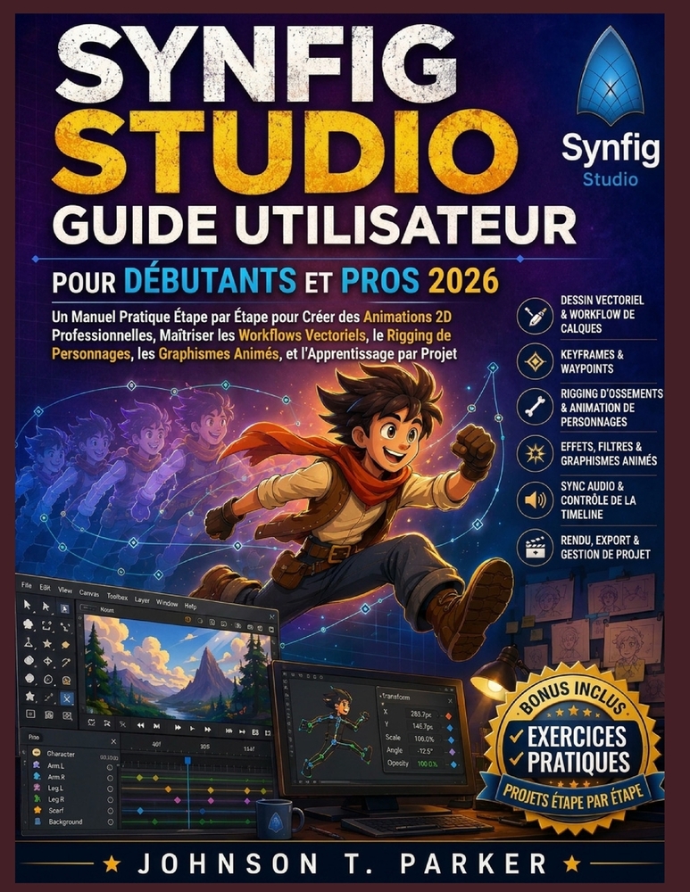Synfig Studio Guide Utilisateur Pour Débutants Et Pros 2026: Un guide pratique étape par étape pour créer des animations 2D professionnelles, maîtrise cover