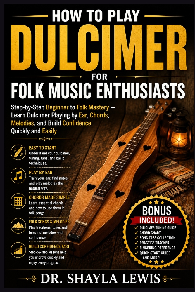 How to Play Dulcimer for Folk Music Enthusiasts: Step-by-Step Beginner to Folk Mastery - Learn Dulcimer Playing by Ear, Chords, Melodies, and Build Co cover