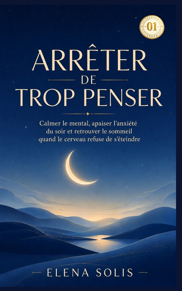 Arrêter de trop penser - 01: Calmer le mental, apaiser l'anxiété du soir et retrouver le sommeil quand le cerveau refuse de s'éteindre cover