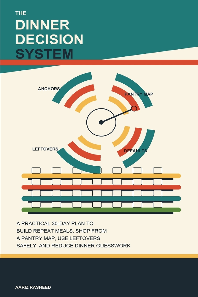 The Dinner Decision System: A Practical 30-Day Plan to Build Repeat Meals, Shop from a Pantry Map, Use Leftovers Safely, and Reduce Weeknight Dinner G cover