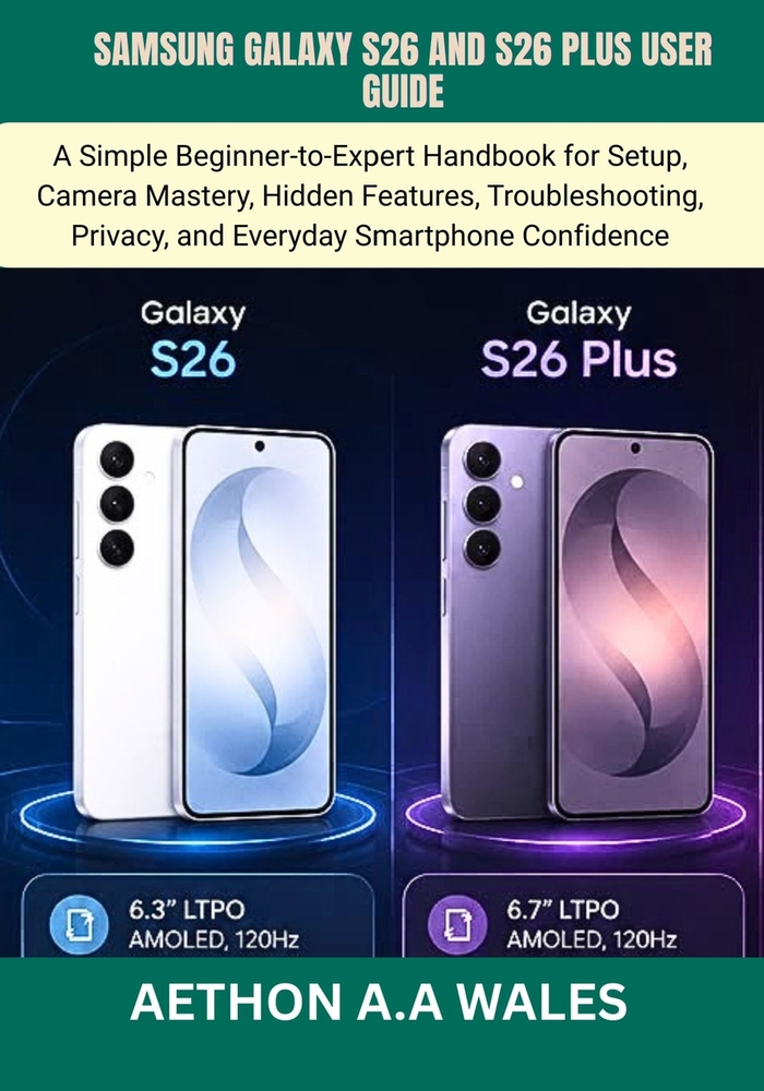 Samsung Galaxy S26 and S26 Plus User Guide: A Simple Beginner-to-Expert Handbook for Setup, Camera Mastery, Hidden Features, Troubleshooting, Privacy, cover