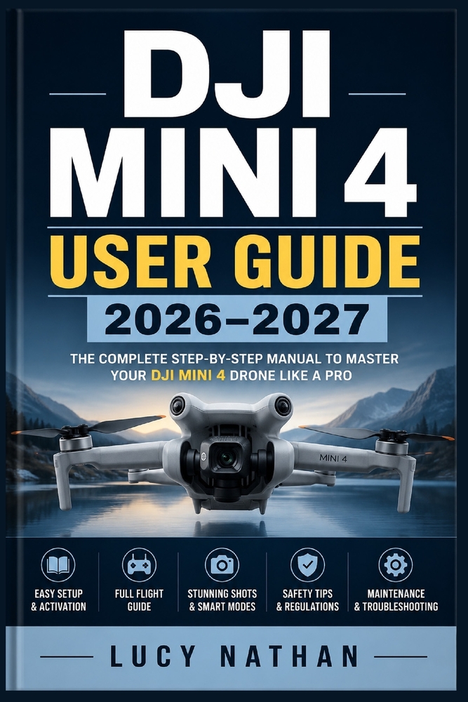 DJI Mini 4 User Guide 2026-2027: The Complete Beginner-to-Advanced Manual for Flying, Camera Control, Intelligent Modes, and Aerial Footage Mastery cover