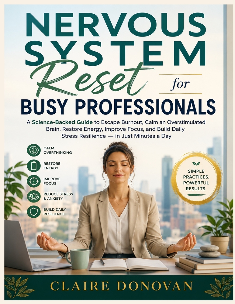 Nervous System Reset for Busy Professionals: A Science-Backed Guide to Escape Burnout, Calm an Overstimulated Brain, Restore Energy, Improve Focus, an cover