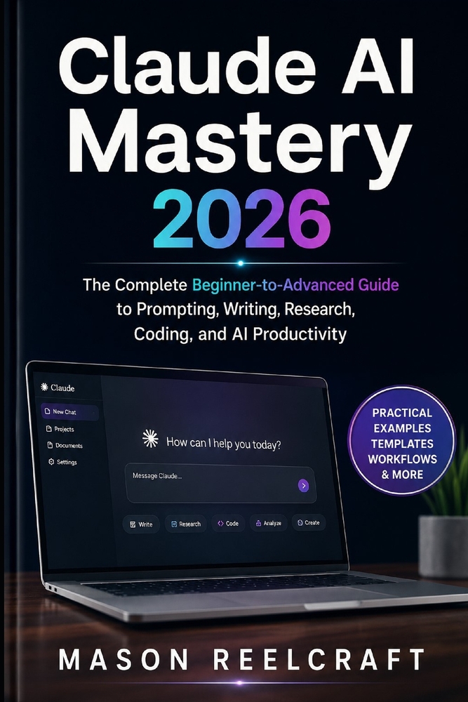 Claude AI Mastery 2026: The Complete Beginner-to-Advanced Guide to Prompting, Writing, Research, Coding, and AI Productivity cover