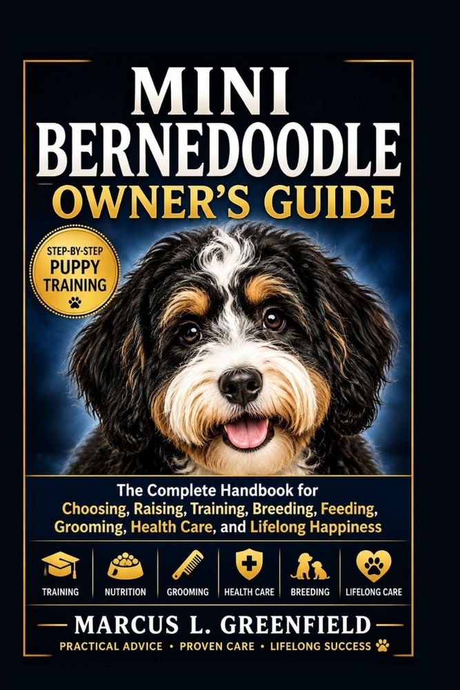 Mini Bernedoodle Owner's Guide: The Complete Handbook for Choosing, Raising, Training, Breeding, Feeding, Grooming, Health Care, and Lifelong Happines cover