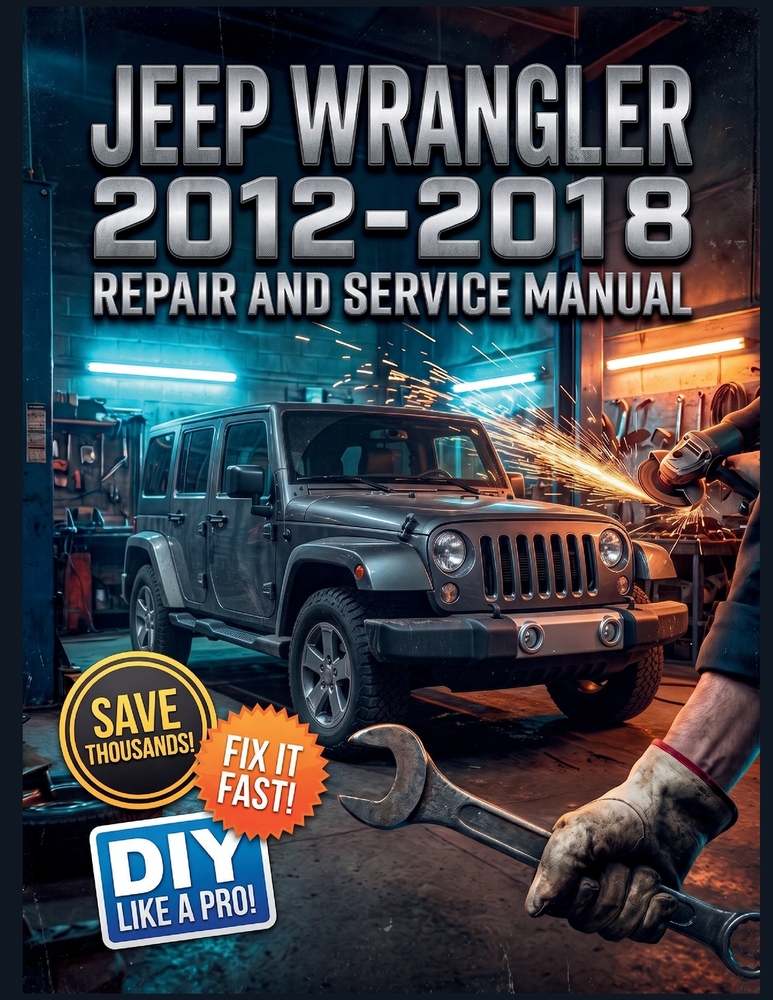 Jeep Wrangler 2012-2018 Repair and Service Manual: The Complete Illustrated Step-by-Step Guide to Dealership-Level Diagnostics, Routine Maintenance, a cover