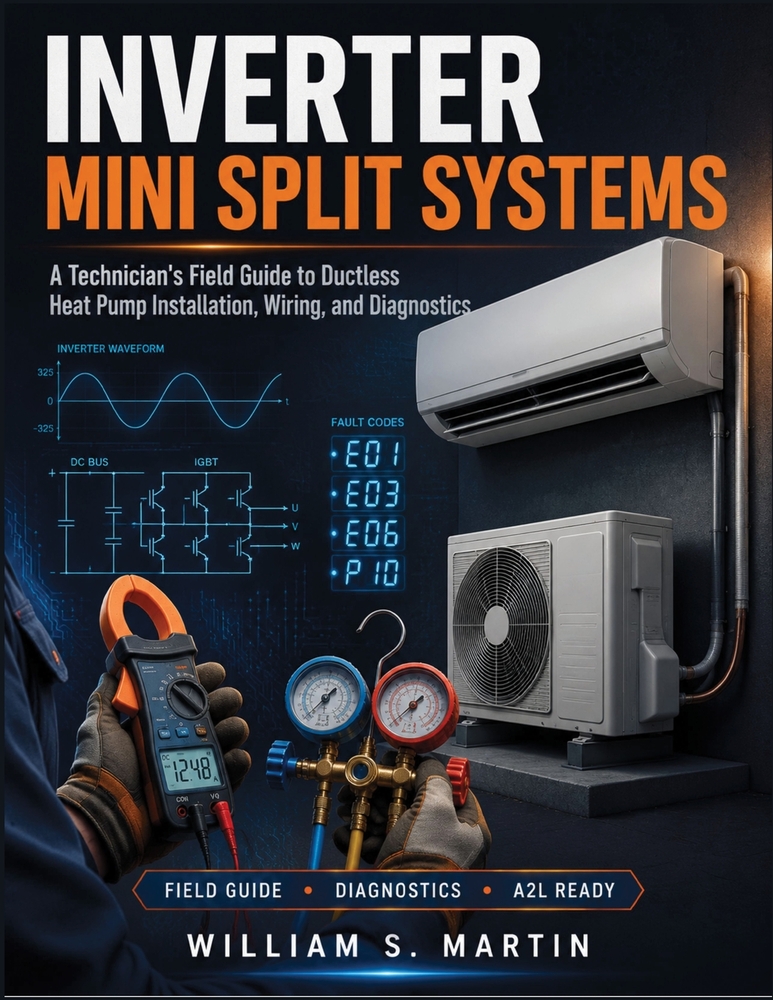 Inverter Mini Split Systems: A Technician's Field Guide to Ductless Heat Pump Installation, Wiring, and Diagnostics cover