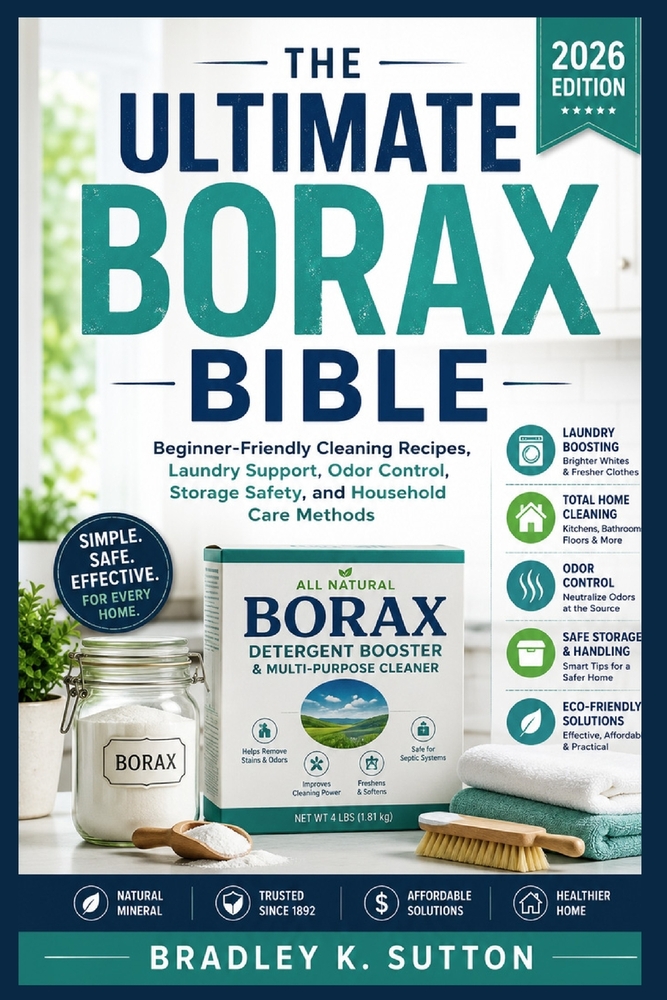 The Ultimate Borax Bible: Beginner-Friendly Cleaning Recipes, Laundry Support, Odor Control, Storage Safety, and Household Care Methods cover