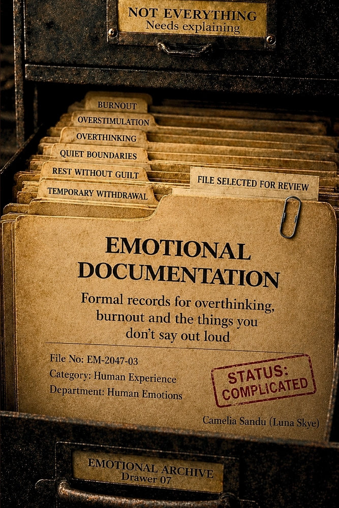 Emotional Documentation: Formal records for overthinking, burnout, and the things you don't say out loud cover