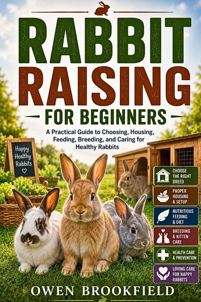 Rabbit Raising for Beginners: A Practical Guide to Choosing, Housing, Feeding, Breeding, and Caring for Healthy Rabbits cover