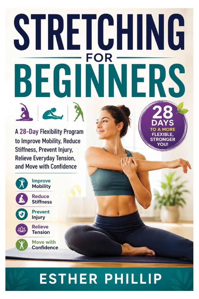 Stretching for Beginners: A 28-Day Flexibility Program to Improve Mobility, Reduce Stiffness, Prevent Injury, Relieve Everyday Tension, and Move with cover