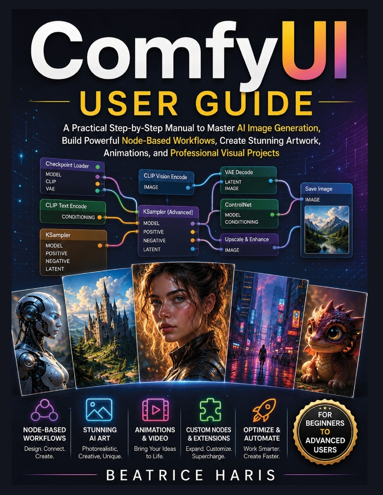 ComfyUI User Guide: A Practical Step-by-Step Manual to Master AI Image Generation, Build Powerful Node-Based Workflows, Create Stunning Artwork, Anima cover