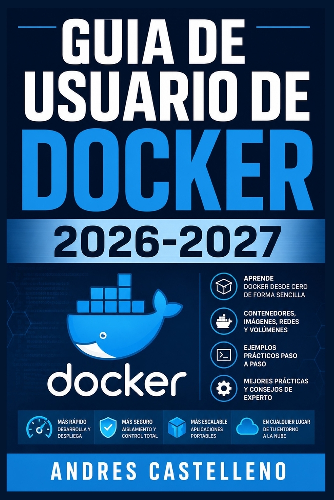 Guia de Usuario de Docker 2026-2027: Aprende a Instalar, Configurar y Desplegar Contenedores en Produccion desde Cero cover