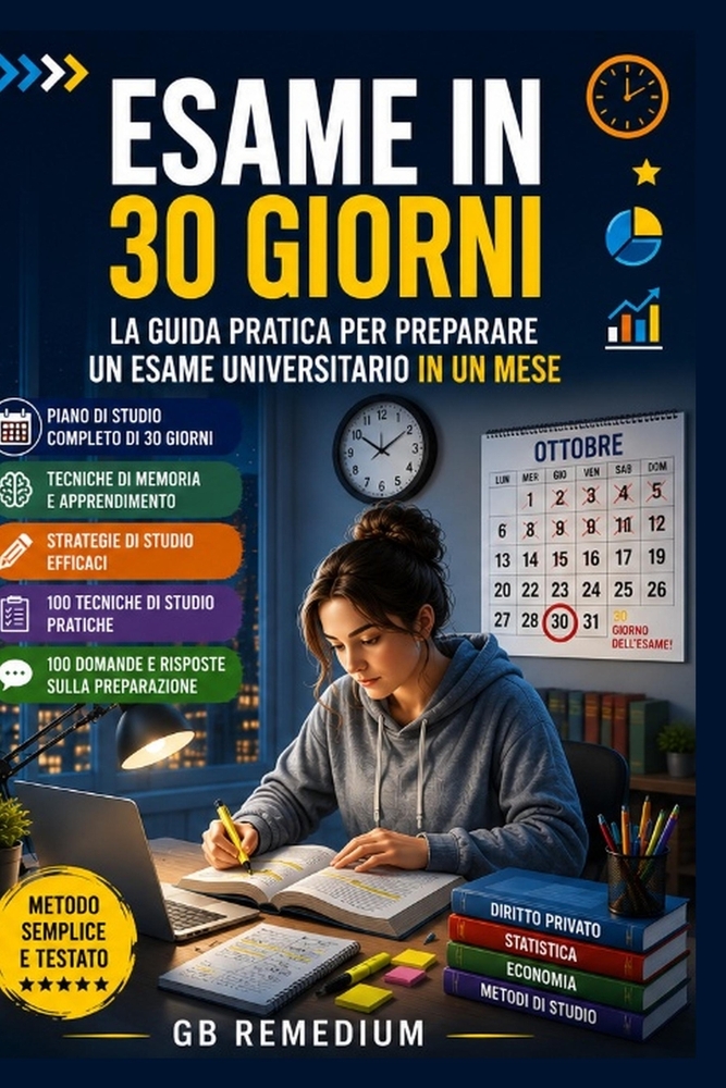 Esame in 30 Giorni: La guida pratica per preparare un esame universitario in un mese cover