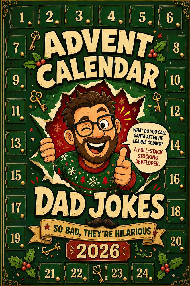 Advent Calendar 2026: 24-Day Christmas Countdown Book with Festive Puns & Classic Groaners The Ultimate Holiday Gag Gift, Stocking Stuffers & Secret S cover