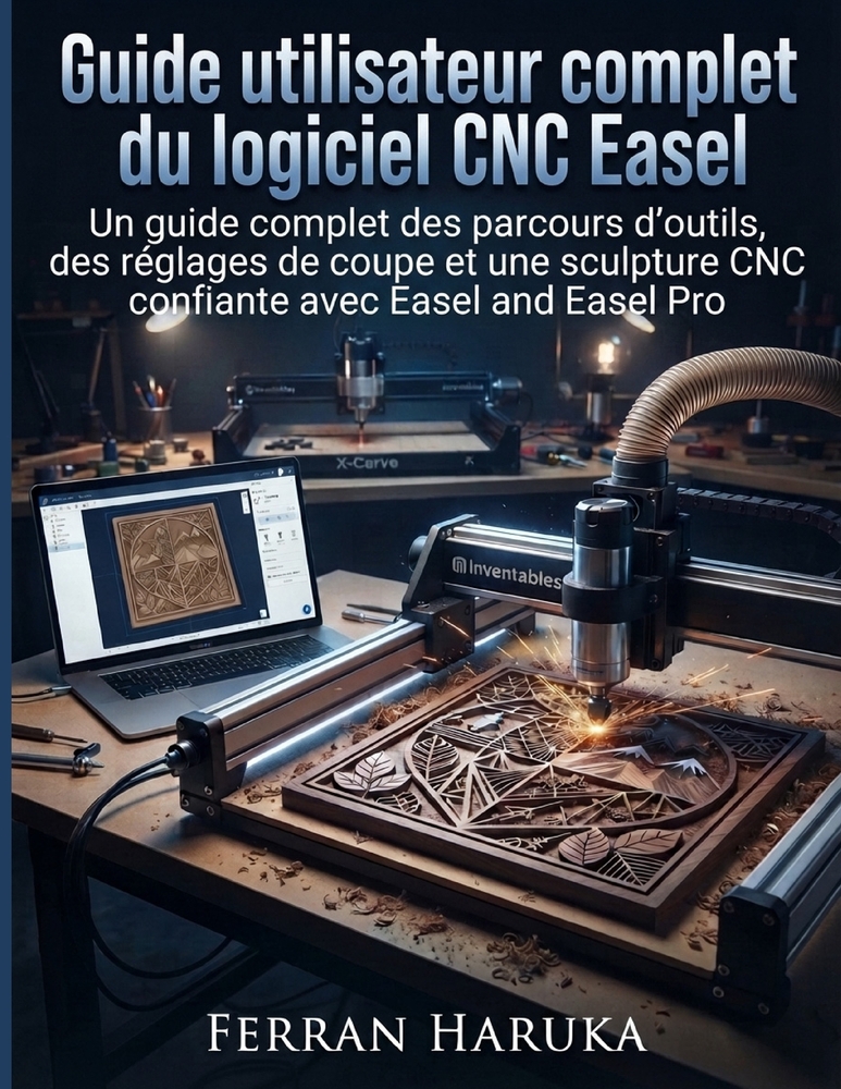 Guide utilisateur complet du logiciel CNC Easel: Un guide complet des parcours d'outils, des réglages de coupe et une sculpture CNC confiante avec Eas cover