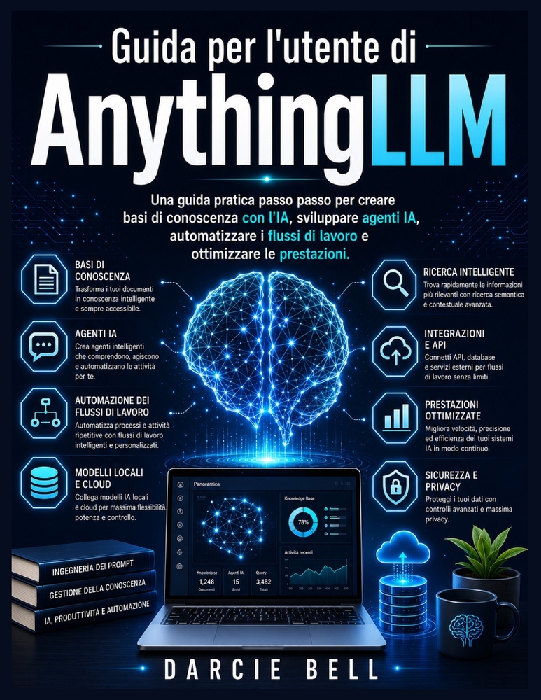 Guida per l'utente di AnythingLLM: Una guida pratica passo passo per creare basi di conoscenza con l'IA, sviluppare agenti IA, automatizzare i flussi cover