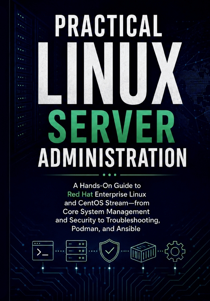 Practical Linux Server Administration: A Hands-On Guide to Red Hat Enterprise Linux and CentOS Stream-from Core System Management and Security to Trou cover