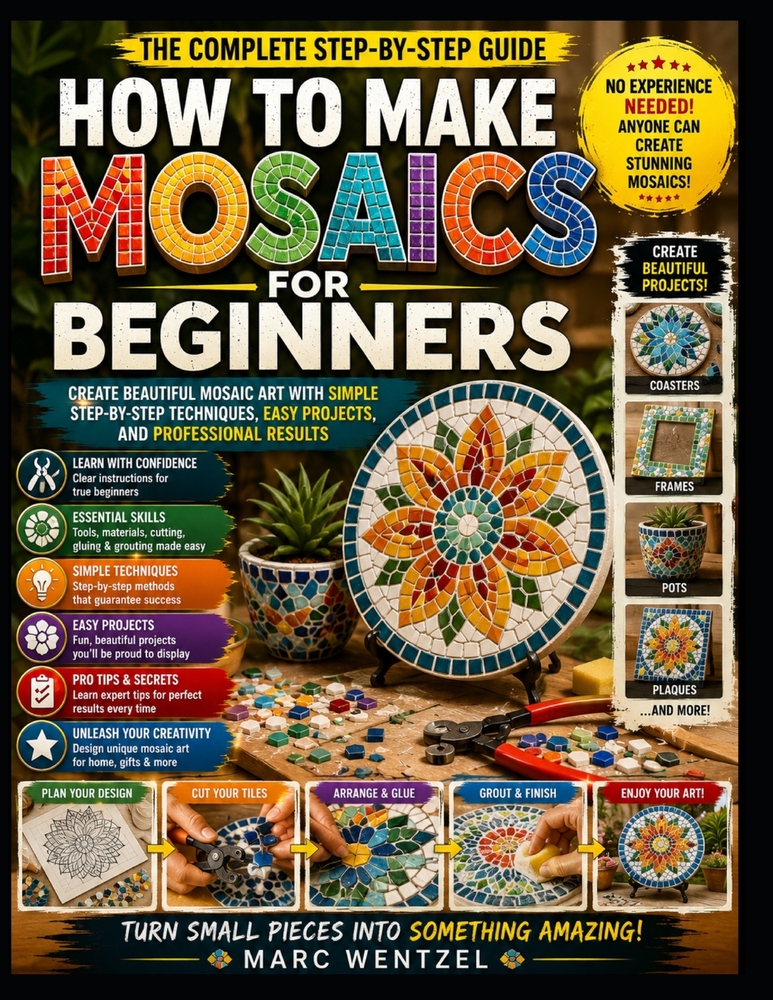 How To Make Mosaics For Beginners: Create Beautiful Mosaic Art With Simple Step-By-Step Techniques, Easy Projects, And Professional Results cover