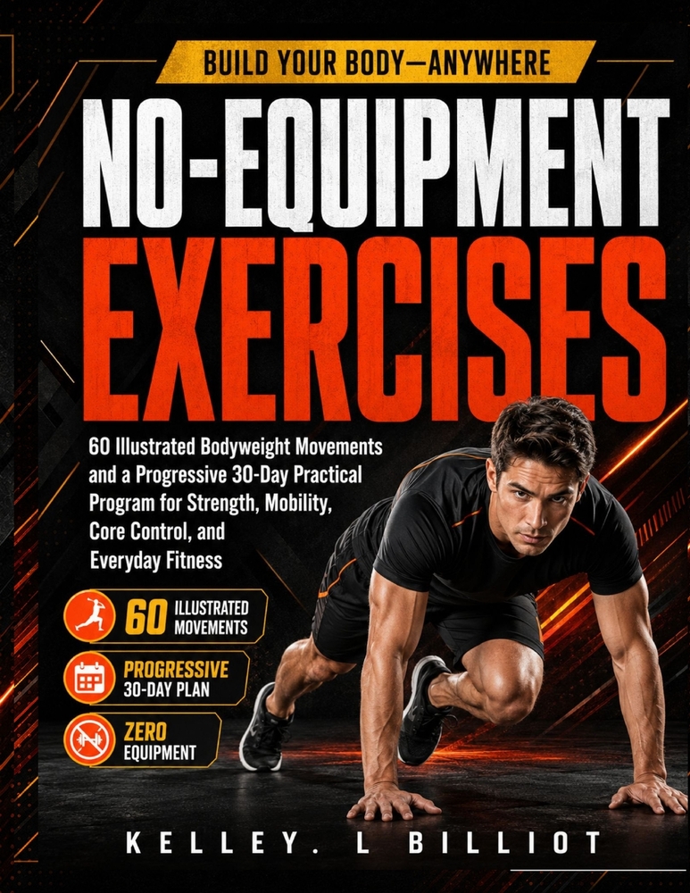 No-Equipment Exercises: 60 Illustrated Bodyweight Movements and a Progressive 30-Day Practical Program for Strength, Mobility, Core Control, and Every cover