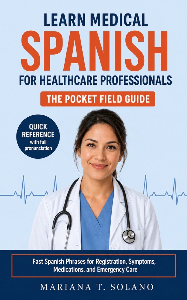 Learn Medical Spanish for Healthcare Professionals, The Pocket Field Guide: Fast Spanish Phrases for Registration, Symptoms, Medications, and Emergenc cover