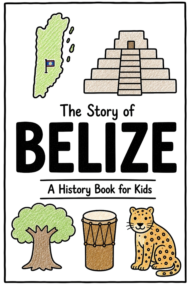 The Story of Belize - A History Book for Kids: A Fun, Educational, and Illustrated Journey Through Belizean History for Children and Curious Minds cover