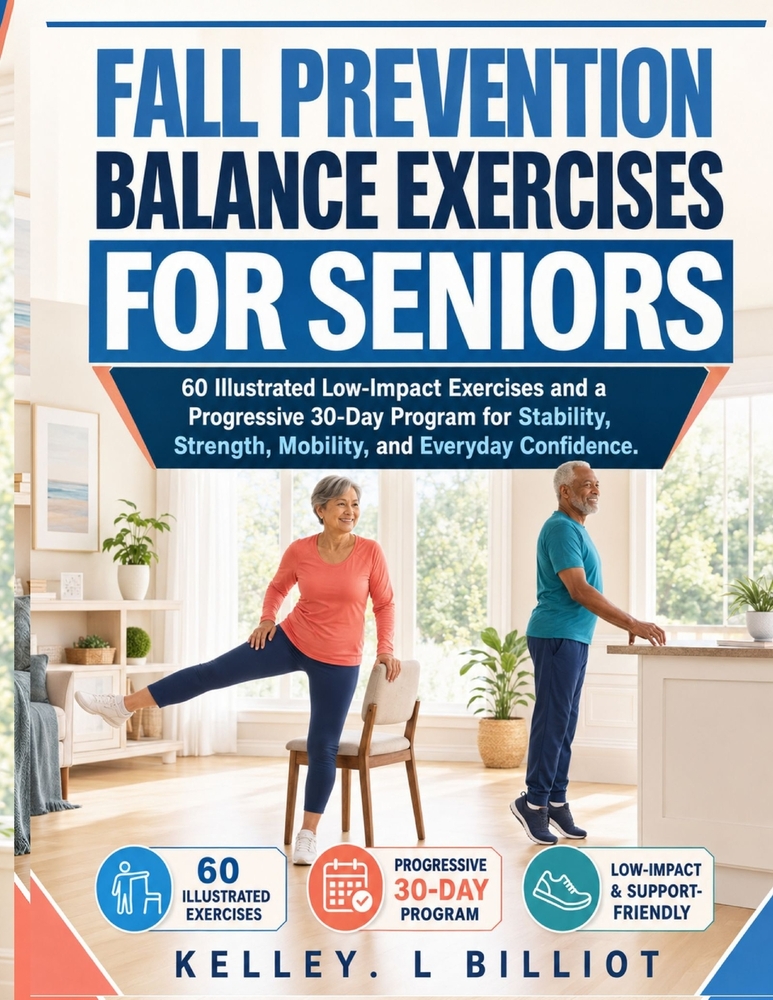 Fall Prevention Balance Exercises for Seniors: 60 Illustrated Low-Impact Exercises and a Progressive 30-Day Program for Stability, Strength, Mobility, cover
