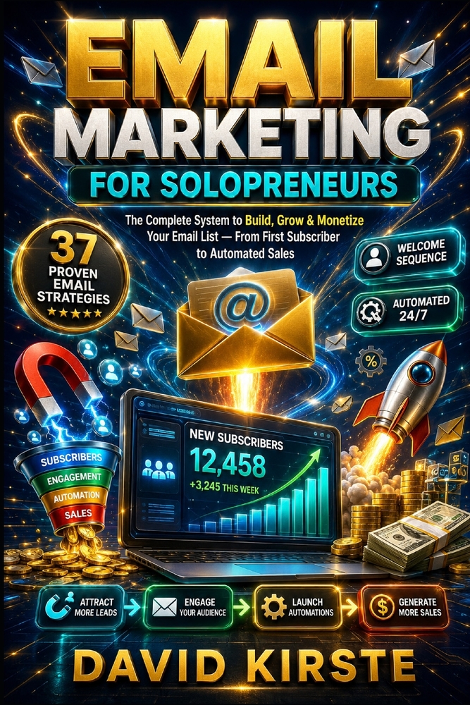 Email Marketing For Solopreneurs: The Complete System to Build, Grow & Monetize Your Email List - From First Subscriber to Automated Sales cover