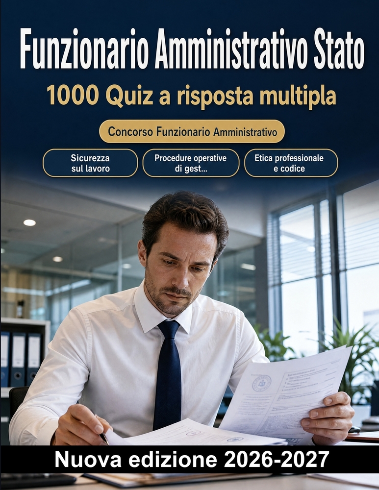 Funzionario Amministrativo Stato: 1000 Quiz a risposta multipla: Sicurezza sul lavoro, gestione documentale, etica professionale e reportistica: guida cover
