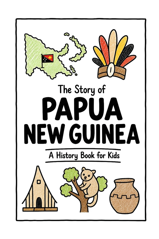 The Story of Papua New Guinea - A History Book for Kids: A Fun, Educational, and Illustrated Journey Through Papua New Guinean History for Children an cover