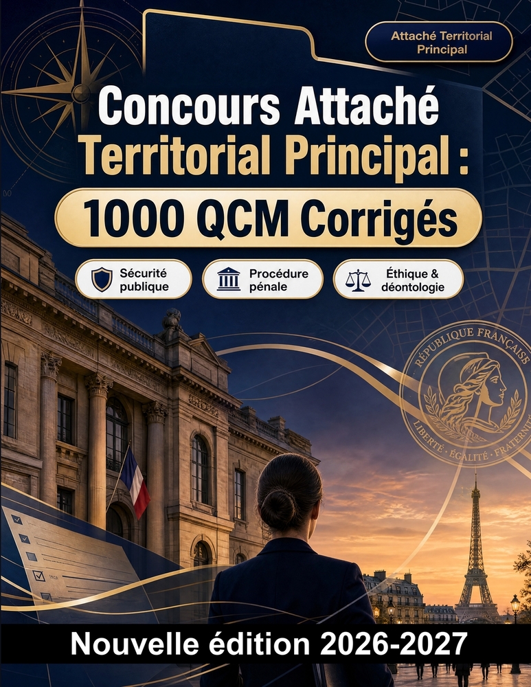 Concours Attaché Territorial Principal: 1000 QCM Corrigés: Maîtrise des procédures pénales, éthique professionnelle, gestion des risques et rédaction cover