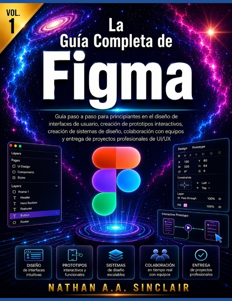 La Guía Completa de Figma VOL.1: Guía paso a paso para principiantes en el diseño de interfaces de usuario, creación de prototipos interactivos, creac cover