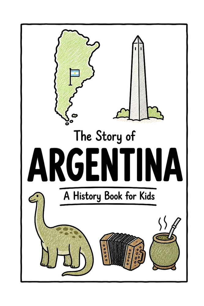 The Story of Argentina - A History Book for Kids: A Fun, Educational, and Illustrated Journey Through Argentina History for Children and Curious Minds cover
