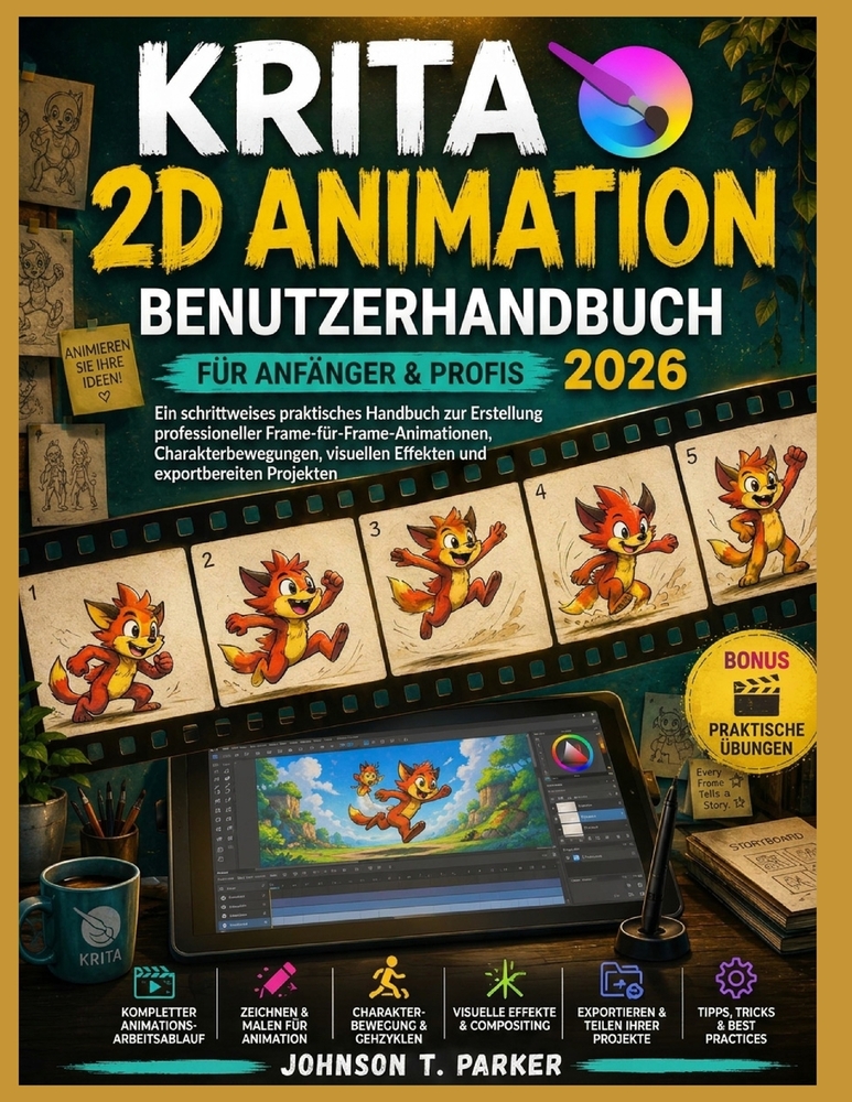 Krita 2d-Animation - Benutzerhandbuch Für Anfänger Und Profis 2026: Eine praktische Schritt-für-Schritt-Anleitung zur Erstellung professioneller Frame cover