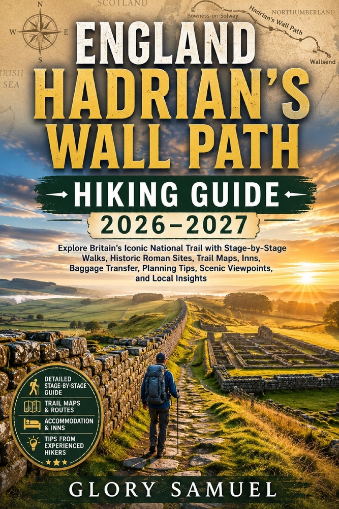 England Hadrian's Wall Path Hiking Guide 2026-2027: Explore Britain's Iconic National Trail with Stage-by-Stage Walks, Historic Roman Sites, Trail Map cover