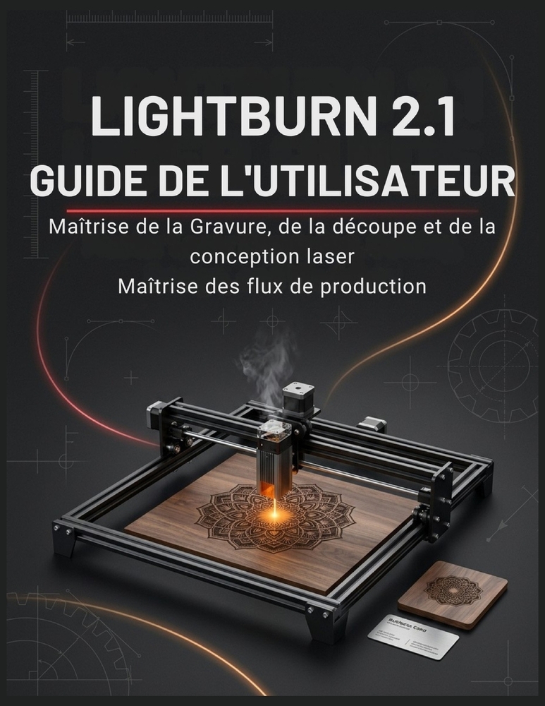 Lightburn 2.1 Guide de l'Utilisateur: Le manuel complet de la découpe et de la gravure laser pour débutants et experts: concevez, découpez, gravez et cover
