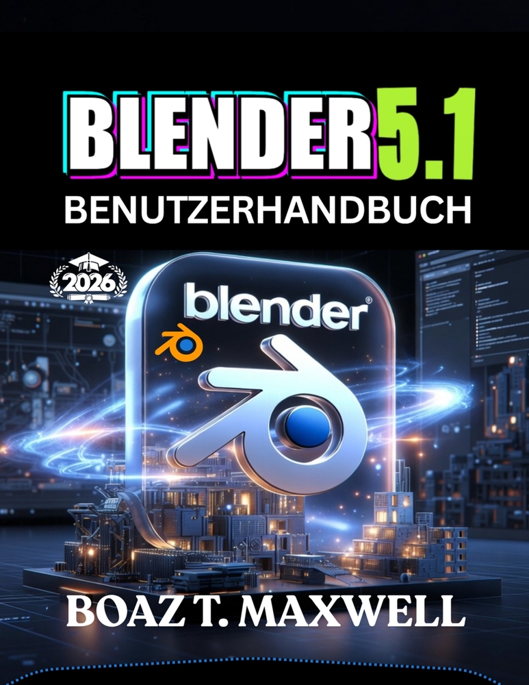 Blender 5.1 Benutzerhandbuch: Der vollständige Leitfaden zum Erstellen von 3D-Modellen, Animationen, Umgebungen und filmischen Renderings cover