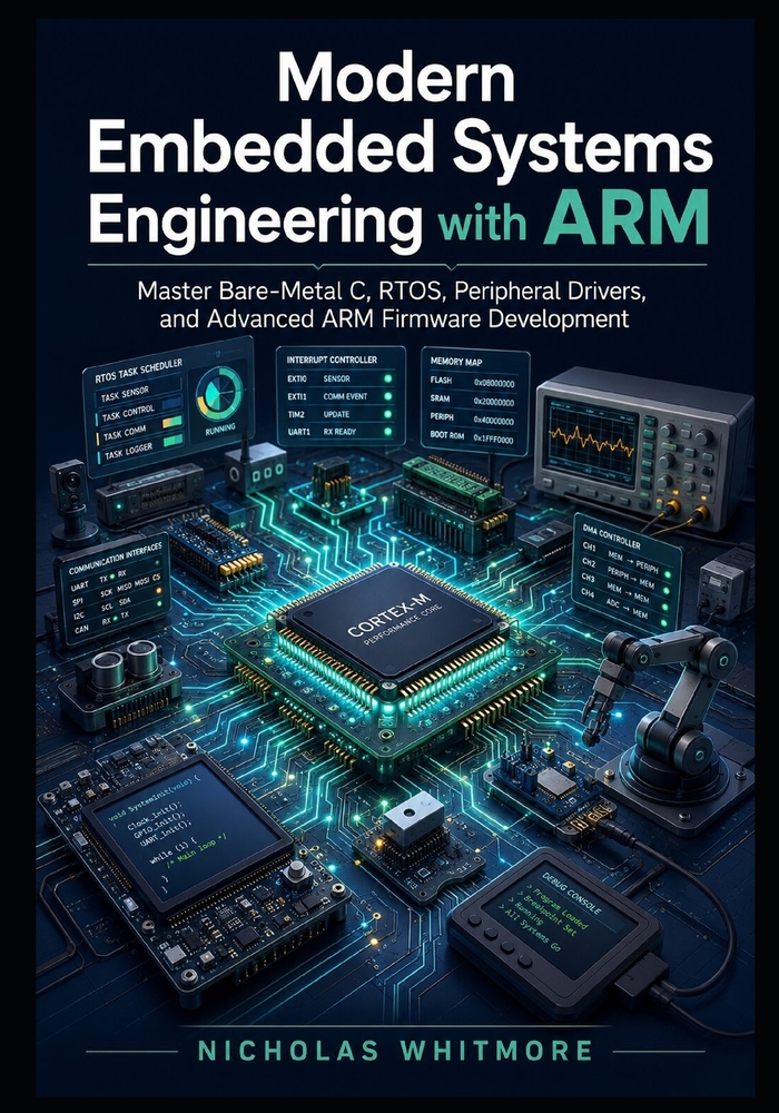 Modern Embedded Systems Engineering with ARM: Master Bare-Metal C, RTOS, Peripheral Drivers, and Advanced ARM Firmware Development cover