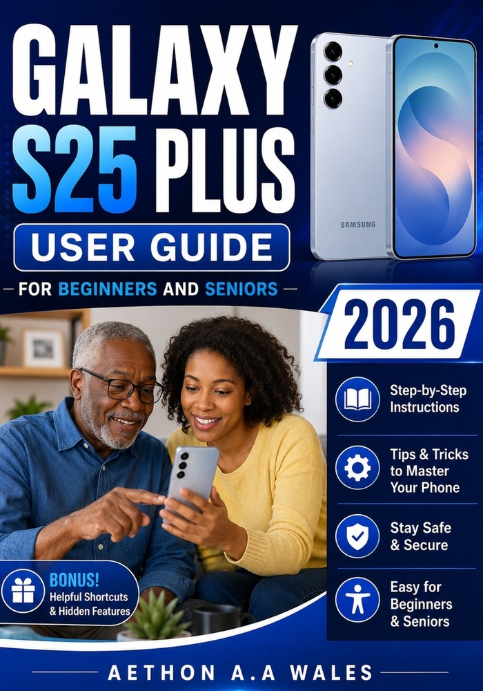 Galaxy S25 Plus User Guide for Beginners and Seniors 2026: Simple Step-By-Step Instructions to Master Your Smartphone, Camera, Settings, Apps, Texting cover