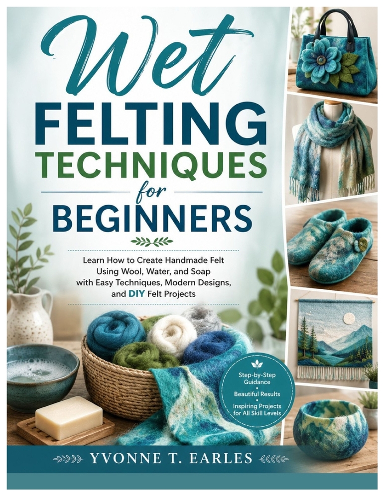 Wet Felting Techniques for Beginners: Learn How to Create Handmade Felt Using Wool, Water, and Soap with Easy Techniques, Modern Designs, and DIY Felt cover