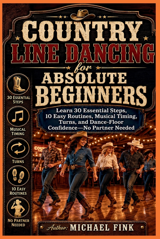 Country Line Dancing for Absolute Beginners: Learn 30 Essential Steps, 10 Easy Routines, Musical Timing, Turns, and Dance-Floor Confidence-No Partner cover