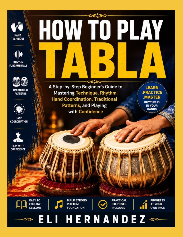How to Play Tabla: A Step-by-Step Beginner's Guide to Mastering Technique, Rhythm, Hand Coordination, Traditional Patterns, and Playing with Confidenc cover