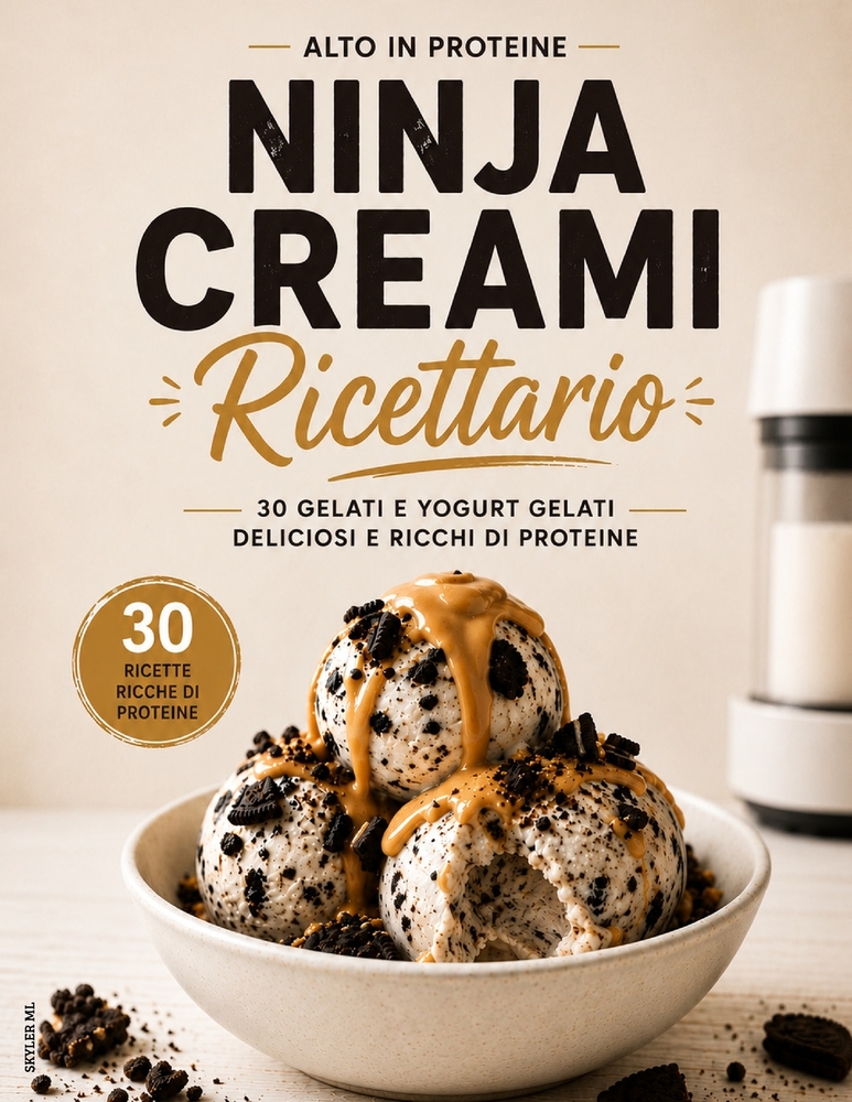 Ricettario Ninja Creami Ricco di Proteine: 30 ricette di gelati proteici e yogurt gelato per Ninja Creami Dessert sani, cremosi e facili da preparare cover